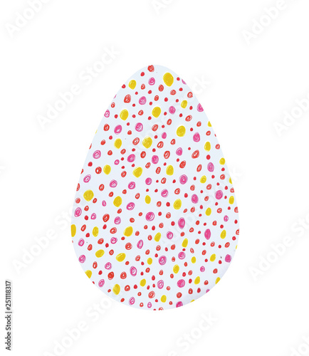 Hand drawn Easter egg isolated on white spring