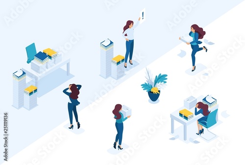 Isometric Head of Company Swears at Subordinates