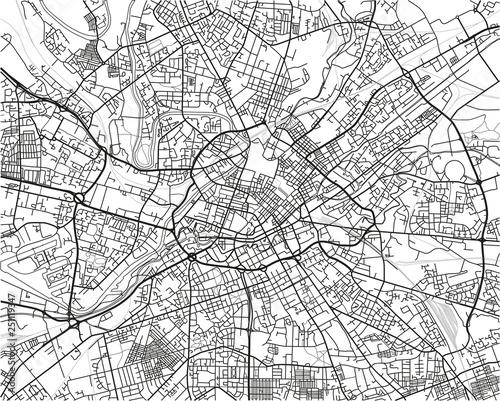 Black and white vector city map of Manchester with well organized separated layers. photo