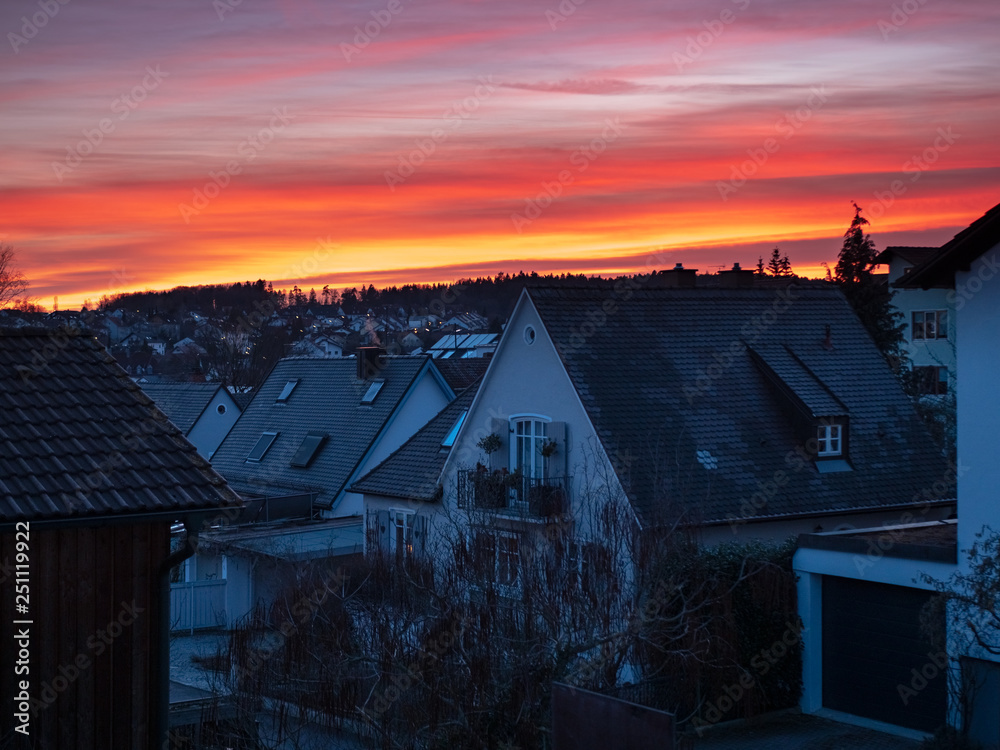 Obraz premium Bavarian City view at the Evening with clear sky