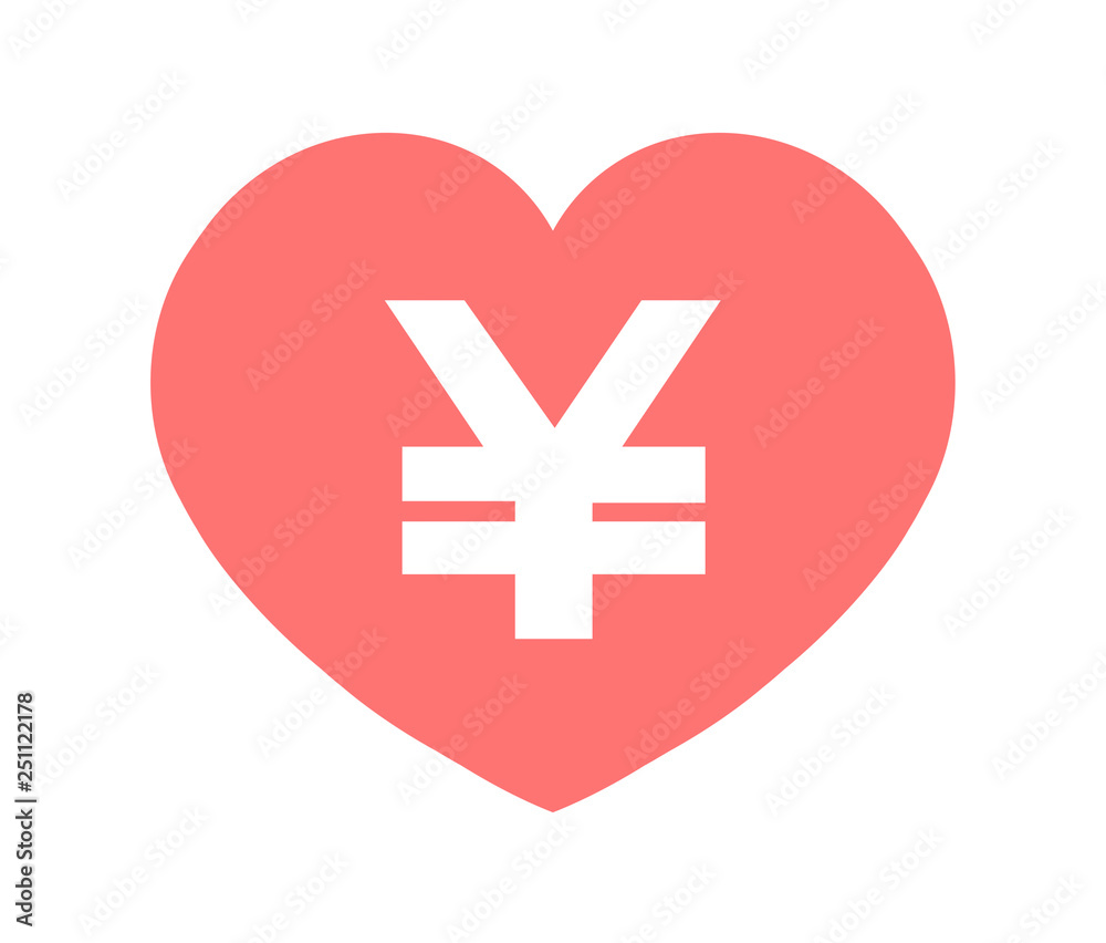 Obraz premium ハートに描かれた円記号