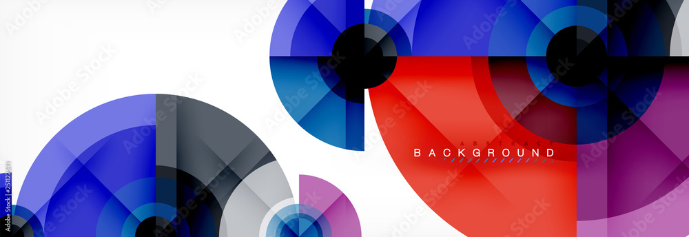 Minimal geometric circles and triangles abstract background, techno modern design, poster template Minimal geometric circles and triangles abstract background, techno modern design, poster template