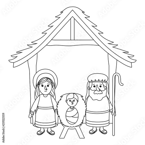 nativity scene cartoon photo