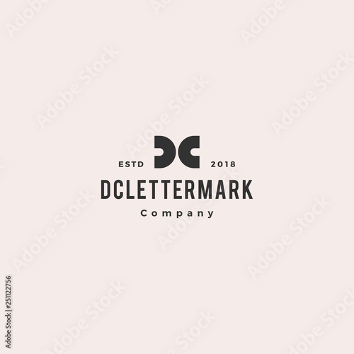 dc cd letter logo hipster retro vintage vector icon lettermark sign