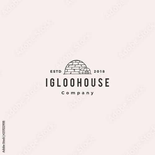 igloo house logo hipster retro vintage vector icon illustration