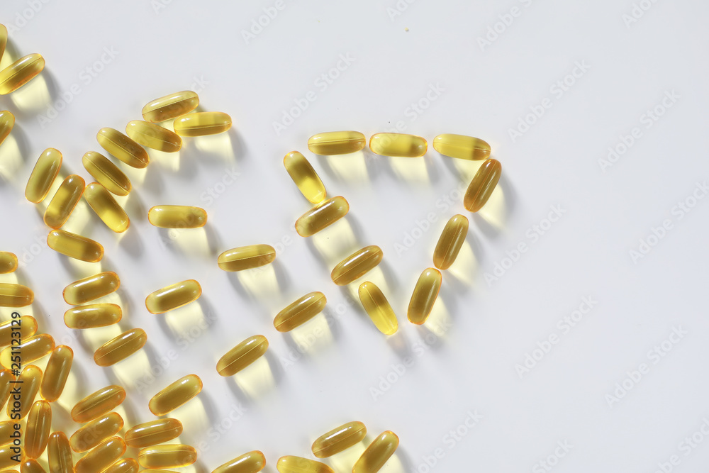 Medical drugs transparent capsules of yellow color Medical drugs transparent capsules of yellow color
