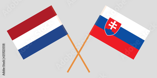 Slovakia and Netherlands. The Slovakian and Netherlandish flags. Official colors. Correct proportion. Vector