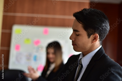 Businessmen join brainstorming sessions to work on important projects. Business concept