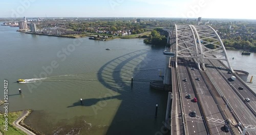 Wallpaper Mural Aerial view of Niuewe Mass River, highway A16 bridge, Rotterdam, Netherlands Torontodigital.ca