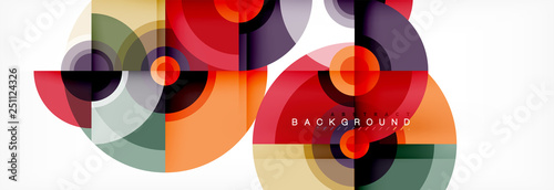 Circle geometric composition abstract background design, cover, template, brochure, flyer.