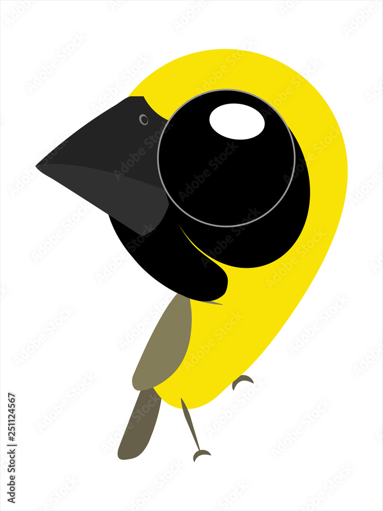 Bird cartoon, Big eyes cute bird, Asian golden weaver. Stock Vector | Adobe  Stock