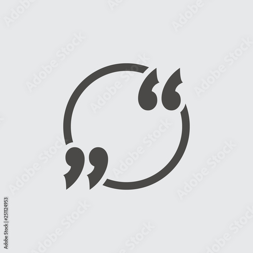 quotes icon isolated sign symbol and flat style for app, web and digital design. Vector illustration.