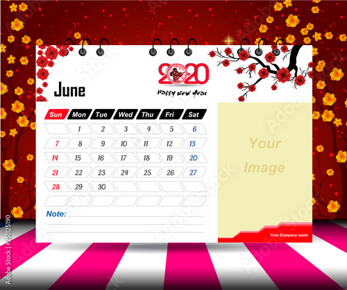june 2020 Calendar for new year photo