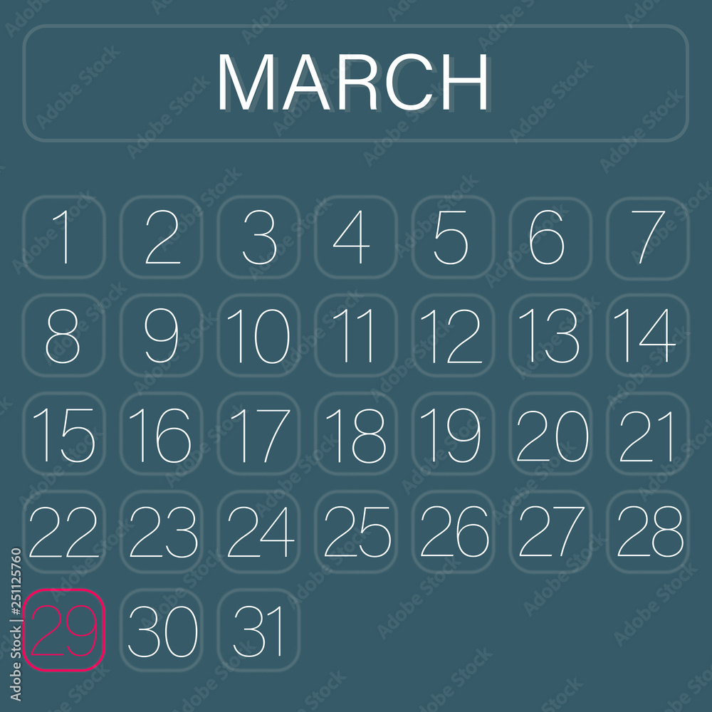 Calender Page March 29