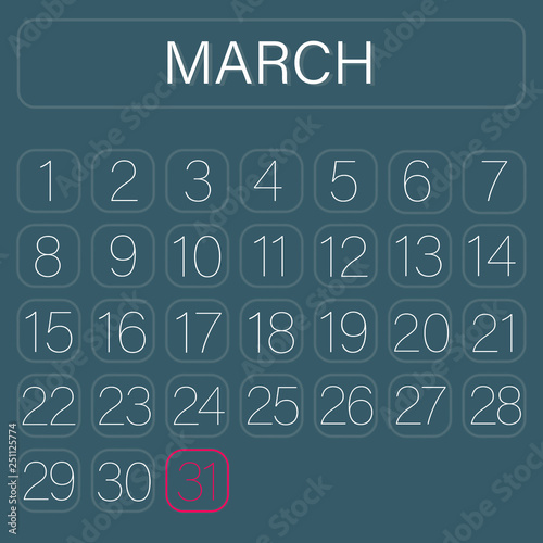 Calender Page March 31