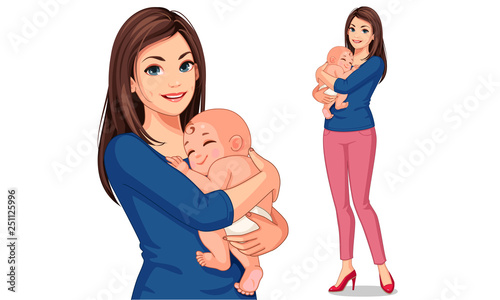 Beautiful mother with her cute little baby