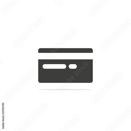 Monochrome vector illustration of a Credit Card Icon , isolated on a white background.