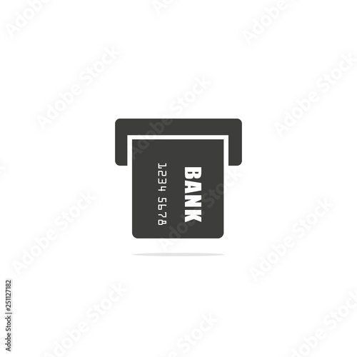 Monochrome vector illustration of a Credit Card Icon , isolated on a white background.