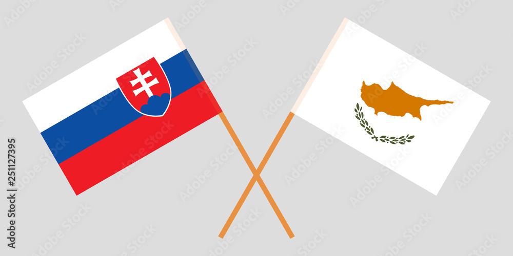 Slovakia and Cyprus. The Slovakian and Cyprian flags. Official colors. Correct proportion. Vector Slovakia and Cyprus. The Slovakian and Cyprian flags. Official colors. Correct proportion. Vector