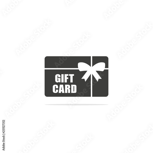 Monochrome vector illustration of a Gift Credit Card Icon , isolated on a white background.