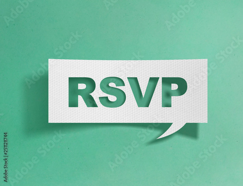 Speech bubble with rsvp message photo