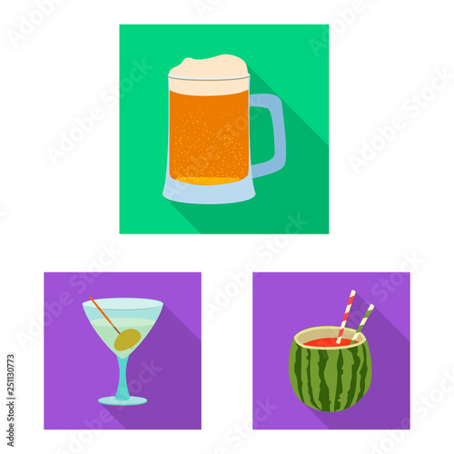 Vector design of drink and bar icon. Collection of drink and party stock symbol for web.