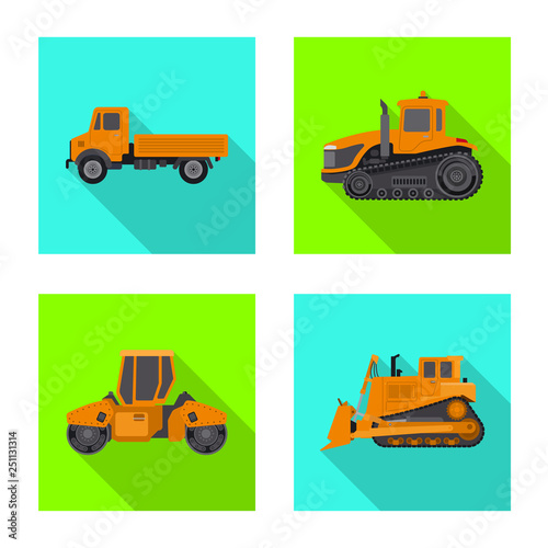 Vector illustration of build and construction symbol. Set of build and machinery stock vector illustration.