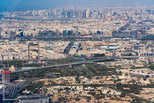 Bird view of Dubai skyline ...