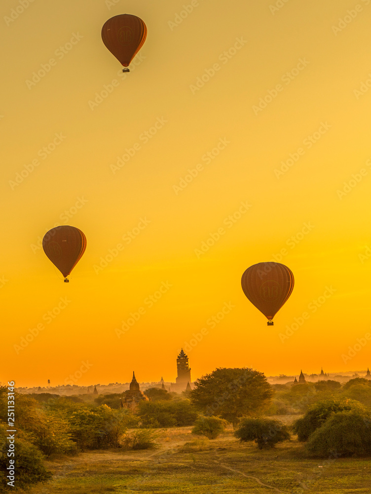 sunrise in pugan,myanmar