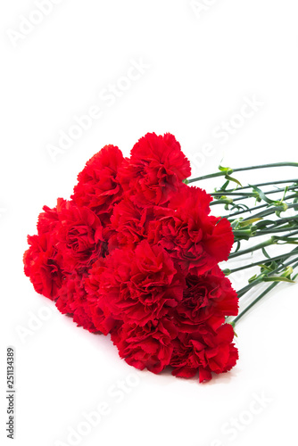 赤いカーネーションの花束