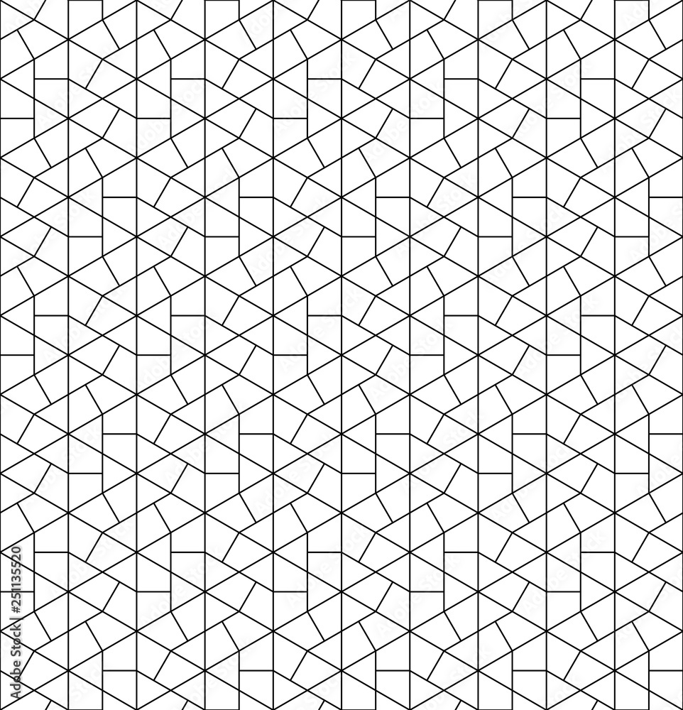 Seamless pattern based on Japanese geometric ornament .Black and white. Seamless pattern based on Japanese geometric ornament .Black and white.