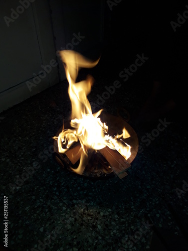 Bonfire in Winter Season