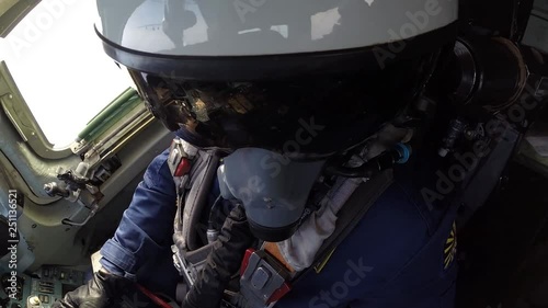 Camera on the pilot's helmet