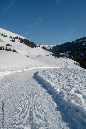 Sportliche Freizeitbetätigung: Winterwanderung oder Schneeschuhwanderung auf die Vordere Höhe, Amden