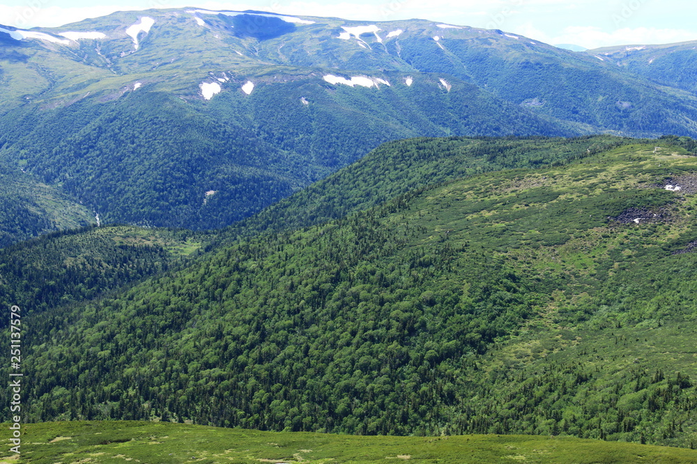 Obraz premium 北アルプス雲ノ平 日本最後の秘境を歩く 祖父岳からの景色 雲ノ平黒部源流と北ノ俣岳