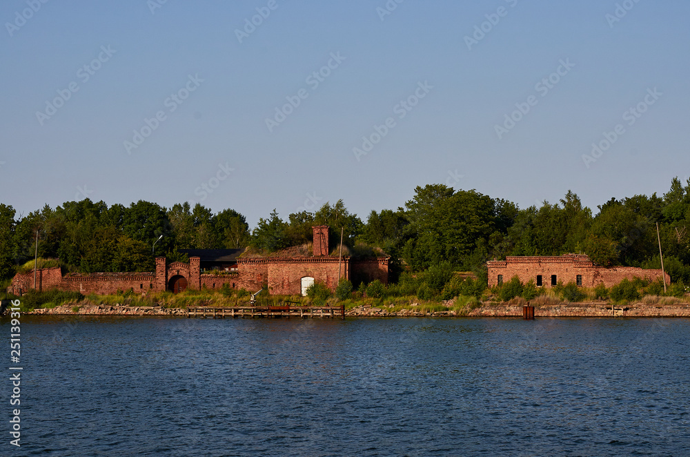ruins of an old harbour and fortress in Gdansk Poland ruins of an old harbour and fortress in Gdansk Poland