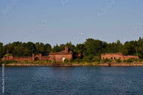 ruins of an old harbour and fortress in Gdansk Poland