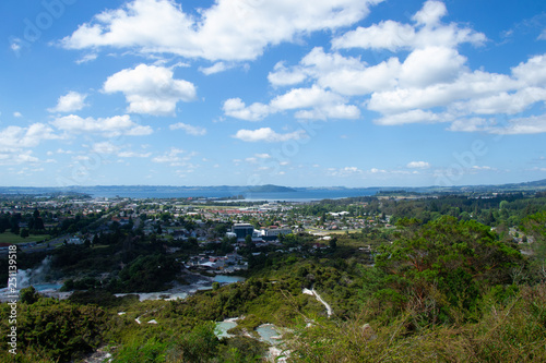 panoramic view of the rotorua city in new zealand