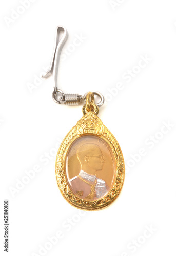 Thai buddha amulet close-up background