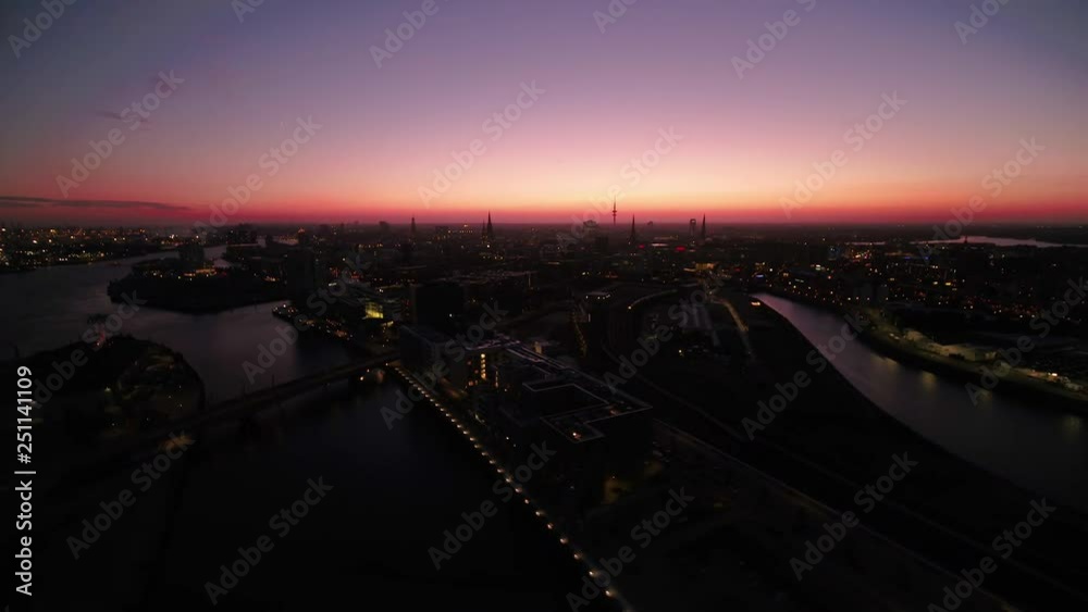 Aerial Germany Hamburg June 2018 Night 15mm Wide Angle 4K Inspire 2 Prores Aerial video of downtown Hamburg in Germany at night with a wide angle lens. Aerial Germany Hamburg June 2018 Night 15mm Wide Angle 4K Inspire 2 Prores Aerial video of downtown Hamburg in Germany at night with a wide angle lens.