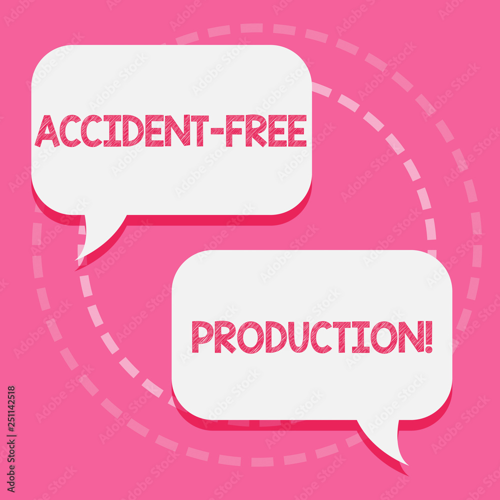 Word writing text Accident Free Production. Business concept for Productivity without injured workers no incidents Word writing text Accident Free Production. Business concept for Productivity without injured workers no incidents