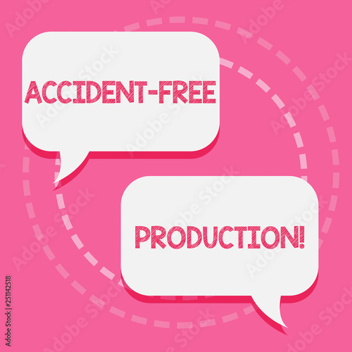 Word writing text Accident Free Production. Business concept for Productivity without injured workers no incidents photo