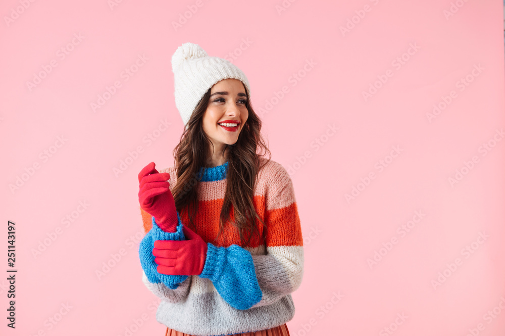 Beautiful young smiling woman wearing sweater Beautiful young smiling woman wearing sweater