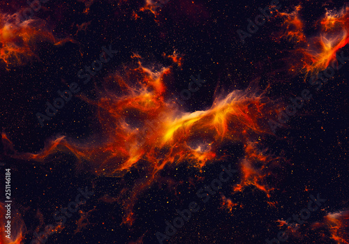 Nebula and stars in night sky. Space background.