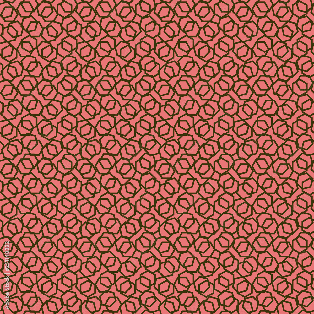 Seamless abstract pattern. Texture in coral and black colors.