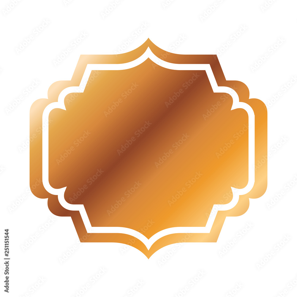 elegant frame golden isolated icon
