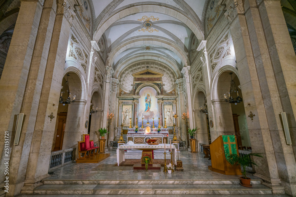 Interior sight from Church of Nostra Signora del Sacro Cuore in Piazza Navona, Rome, Italy.