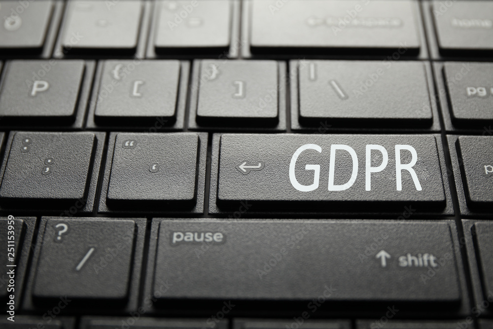 Button labeled GDPR on PC keyboard. General Data Protection Regulation. Button labeled GDPR on PC keyboard. General Data Protection Regulation.