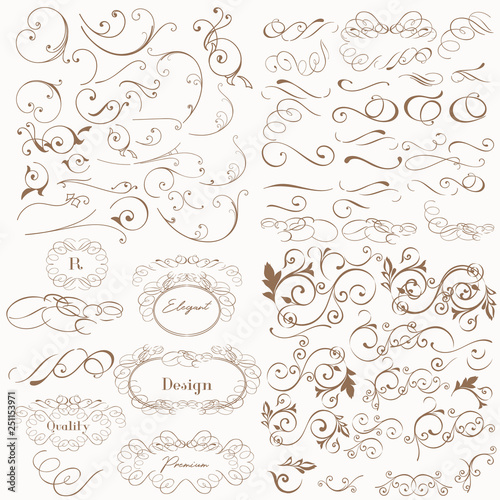 Huge set of vector flourishes for design