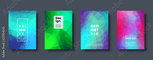 Triangle polygonal abstract background. Colorful gradient design. Low poly shape banner. Vector illustration.